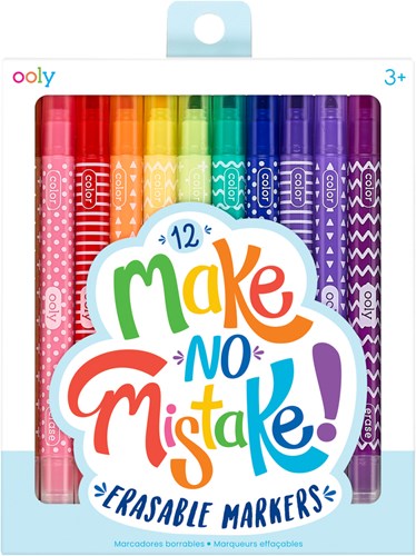 Ooly stiften Make No Mistake - uitwisbare markers set 12 kleuren