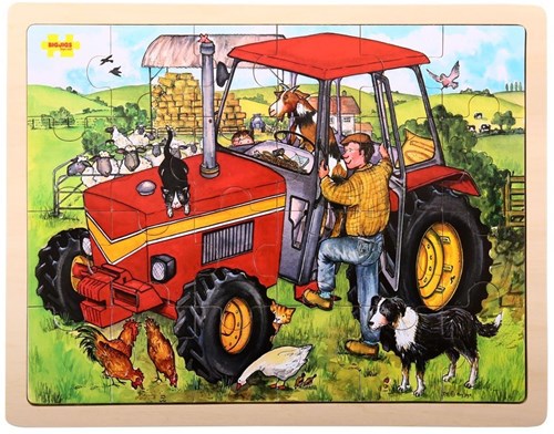 Bigjigs Holzpuzzle Traktor - 24 Teile-2