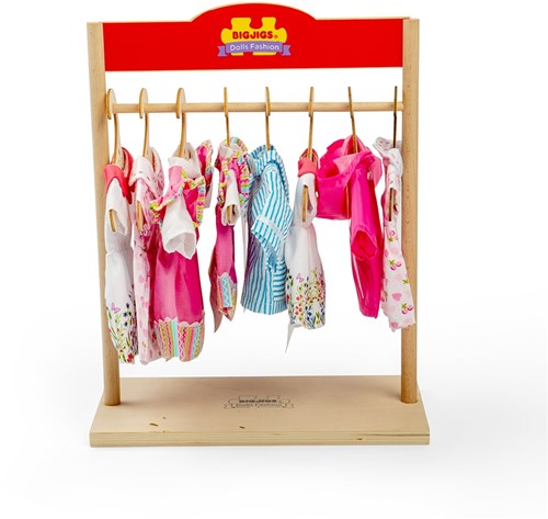 BigJigs Holz Kleiderständer für Puppenkleidung - Puppenzubehör-2