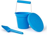 BigJigs Silikon Spielzeug Eimer - ozeanblaues Strandzubehör-2