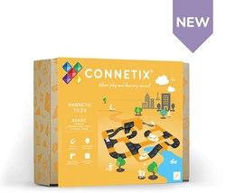 Connetix magnetisch speelgoed wegen hellingen kruispunten 16 stuks zwart