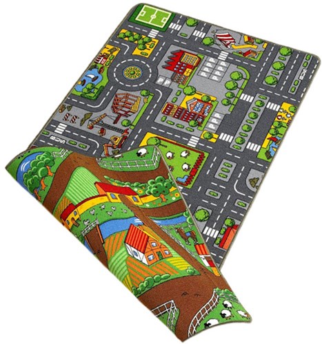 Eduplay speelkleed - Duoplay tapijt 100 x 190 cm - voertuigen thema-2