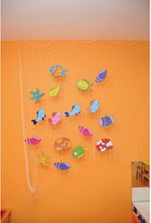 Eduplay visnet blauw - decoratief speelnet van katoen voor kinderen