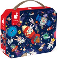 Janod Puzzle Rakete - Kartonpuzzle 54 Teile - Weltraumabenteuer