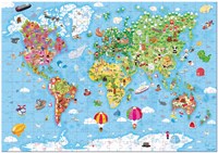 Janod Puzzle Weltkarte - Giant 300 Teile Lernspielzeug-2