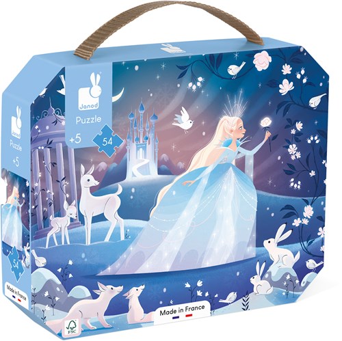 Janod puzzel - Magisch winterlandschap in koffer - 54 stukjes