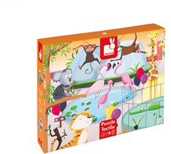 Janod voelpuzzel dieren - Een dag in de dierentuin - 20 stukjes