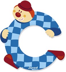 Janod Holzbuchstabe C - Clown Magnetspielzeug blau