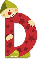 Janod Holzbuchstabe D Clown - Lernspielzeug Dekoration