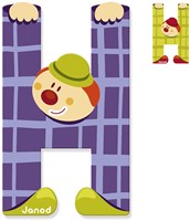 Janod Holzbuchstabe H Clown - Lernspielzeug Magnet-2