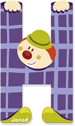 Janod Holzbuchstabe H Clown - Lernspielzeug Magnet
