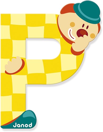 Janod Holzbuchstabe P Clown - Magnetisches Spielzeug Dekoration