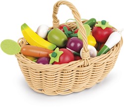 Janod Spielzeugkorb Obst und Gemüse - Holzspielset 24-teilig