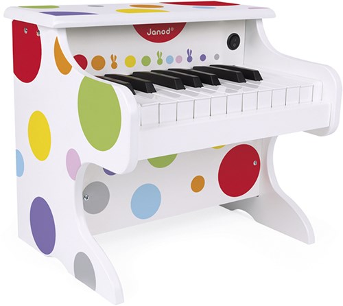 Janod Confetti - Elektronisches Holz-Keyboard für Kinder - 18 Tasten - Musikalisches Spielzeug