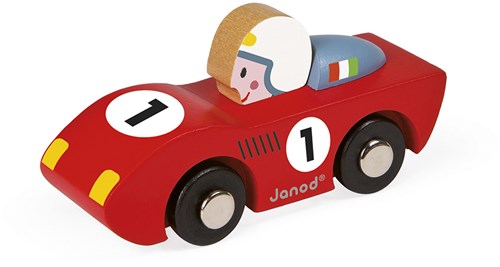 Janod houten raceauto - Story Racing Speed - rood of blauw - speelgoedauto-3