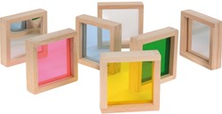 Eduplay Spielzeug Bausteine Set - bunte Bausteine und Spiegel 7 Stück