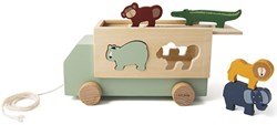Trixie houten speelgoed - dierentruck - FSC houten vrachtwagen met dieren