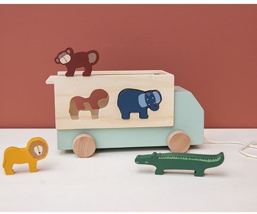 Trixie houten speelgoed - dierentruck - FSC houten vrachtwagen met dieren-3