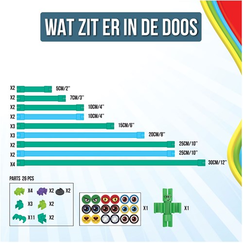 Clics bouwset Spaghetteez Ele-Flex Olifant flexibele bouwstaafjes 48-delig-2