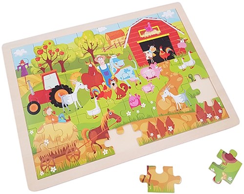 Playwood Holzpuzzle Bauernhof 48 Teile Lernspielzeug für Kinder