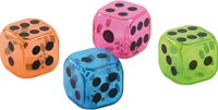 Eduplay dobbelstenen set - transparant dobbelspel 12 stuks kunststof
