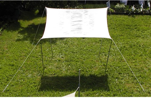 Eduplay Sonnensegel wasserabweisend 3,6x3,6m cremeweiß Polyester