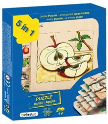 Beleduc houten puzzel appel educatief speelgoed - lagenpuzzel