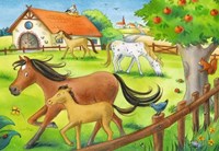 Ravensburger kinderpuzzel paarden vakantie manege 2x12 stukjes puzzel-2