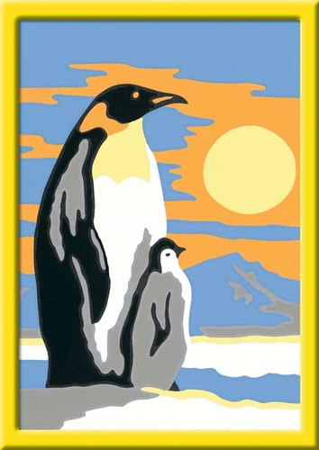 Ravensburger schilderen op nummer - CreArt Pinguïn Familie voor kinderen-3