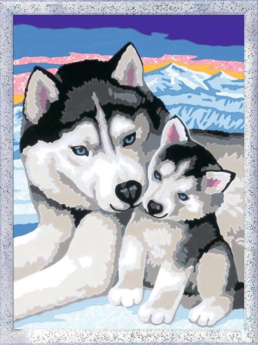 Ravensburger Malen nach Zahlen Cute Huskies - Kreativset für Kinder-2