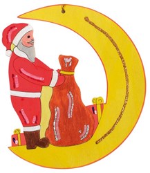 Houten kerstman knutselset kerstdecoratie ophanghanger Beleduc