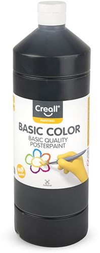 Creall Plakatfarbe schwarz 1 Liter - Schulmalfarbe für Kinder und Erwachsene