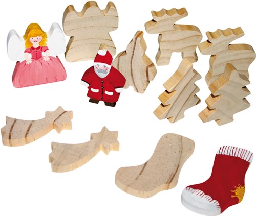 Eduplay houten kerstfiguren set - knutsel speelgoed voor kerst