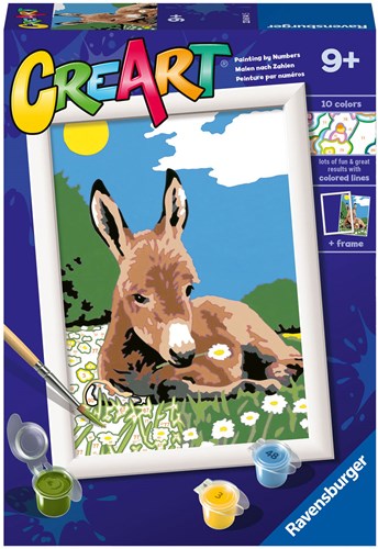 Ravensburger schilderen op nummer - CreArt klein ezeltje schilderpakket
