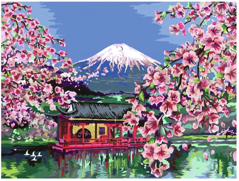 Ravensburger Malen nach Zahlen - CreArt Japanese Cherry Blossom Kunstset-2