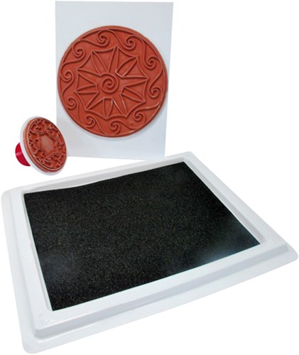 Eduplay stempelkussen zwart - groot rechthoekig stempelkussen 20x15 cm