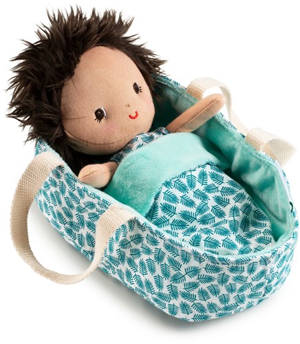 Lilliputiens babypop Ari met reiswieg - zachte pop voor rollenspel