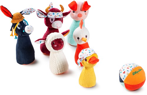 Lilliputiens Bauernhof Kegelspiel - Mein erstes weiches Bowling-Set für Kleinkinder