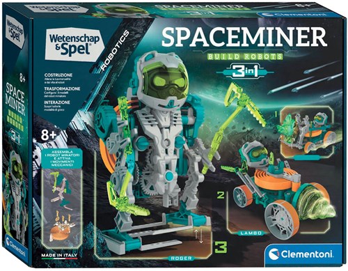 Clementoni Space Miner robot bouwset - 3-in-1 constructiespeelgoed