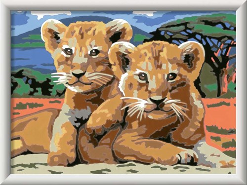 Ravensburger Malen nach Zahlen - CreArt Kleine Löwenbabys Malset-2