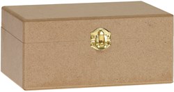Playwood houten kist rechthoek MDF met gouden scharnieren opbergdoos