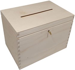 Playwood houten enveloppenkist opbergdoos grenen met sleuf 29x22x20 cm