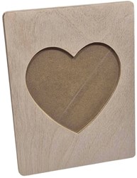 Playwood houten fotolijst hart naturel decoratie MDF plexiglas