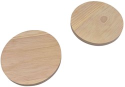 Playwood houten onderzetter rond naturel rubberhout 9,5 cm
