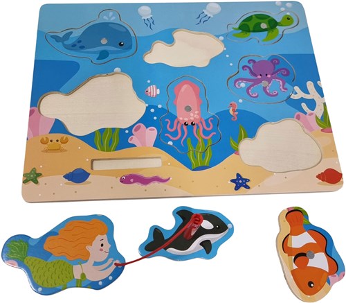 Playwood houten puzzel visspel educatief speelgoed motoriek-2