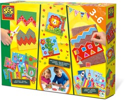 Ses Bastelset Schneiden Mosaikieren Prickeln - Kreatives Set für Kinder