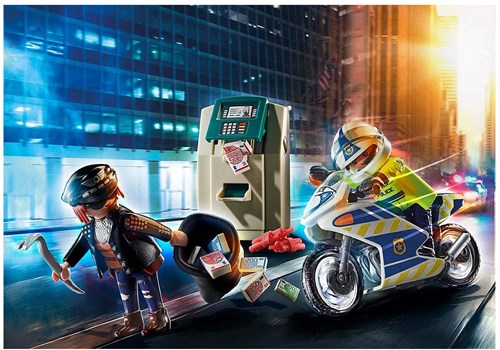 Playmobil Politiemotor actie speelgoed - achtervolging geldrover 70572-3