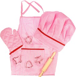 BigJigs speelgoed Chef Set - roze kokskleding voor kinderen