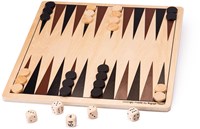 BigJigs Holz Backgammon Spiel - traditionelles Brettspiel für Kinder
