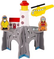 BigJigs Holz Eisenbahn Leuchtturm 4-Wege-Tunnel Zubehör für Kinder